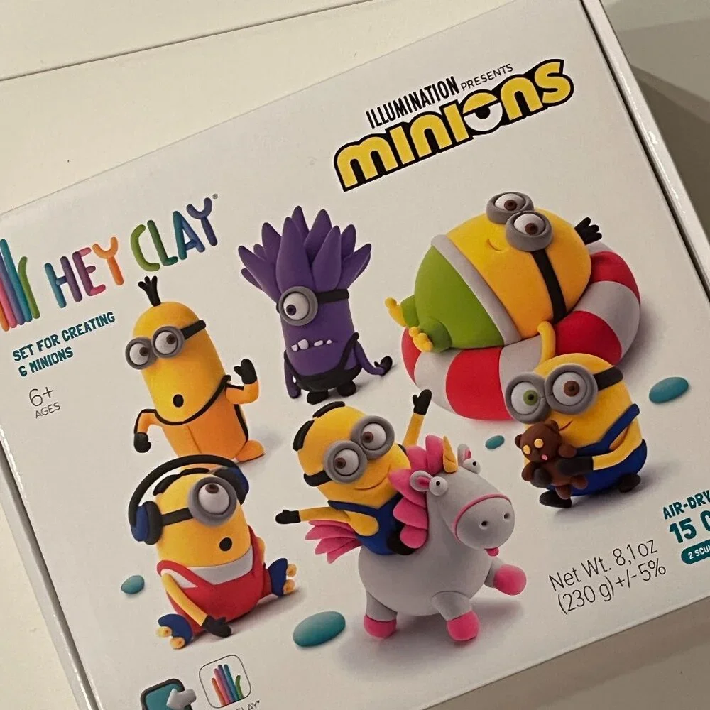 Minions Despicable Me HEY CLAY  Creative Air Dry‎ Clay Kit 15 Color Cans  (NEW)